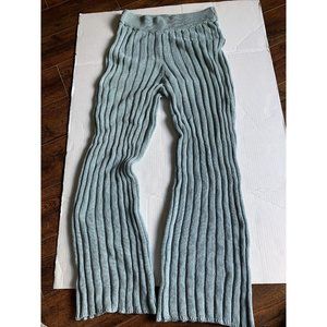 Womens Free People Beach Sea Foam Green Flare Sweater Pants Medium Retails  $68